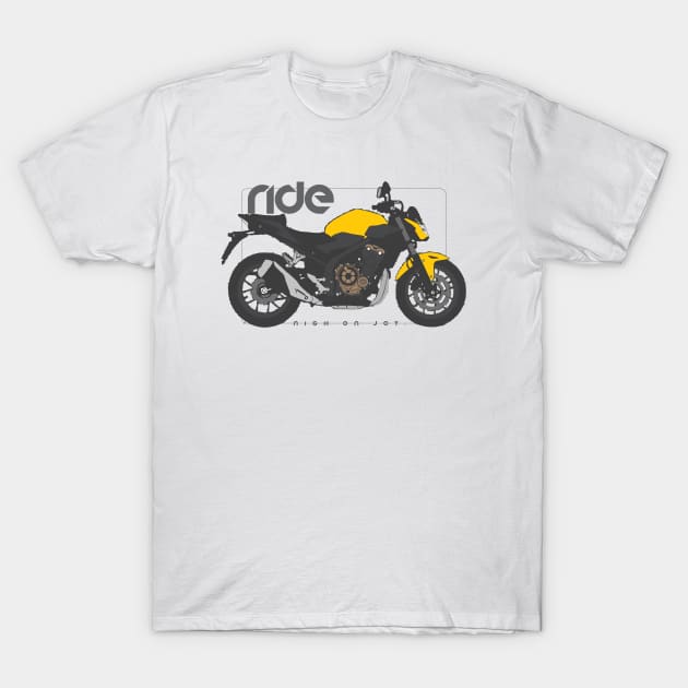 Ride cb500f yellow T-Shirt by NighOnJoy